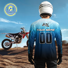Load image into Gallery viewer, Dinosaur Motocross Jersey Blue Lightning Dirt Bike Shirts for Men Kid Women Racing Jersey XM412