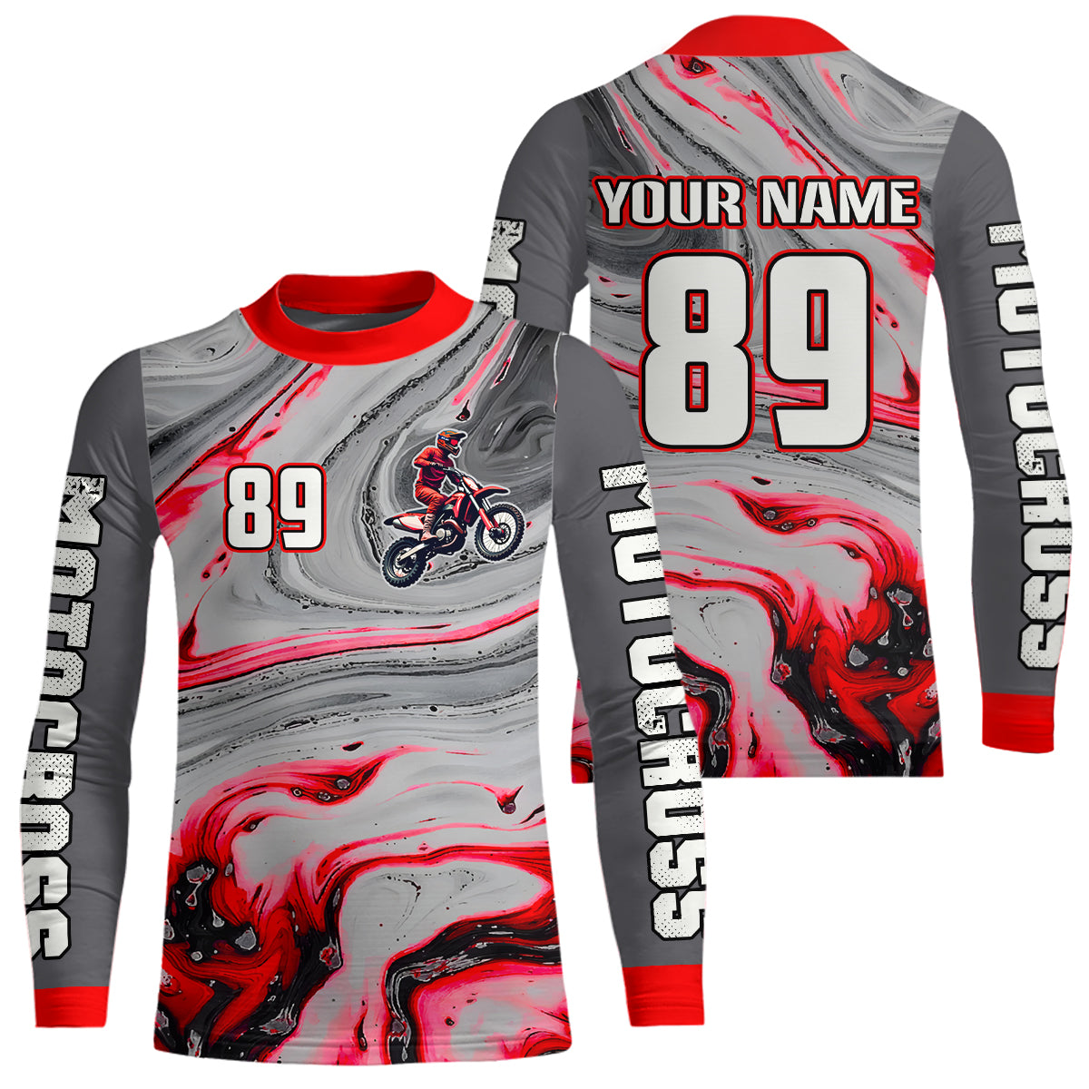 Grey&Pink Motocross Jersey Custom Dirt Bike Shirts for Men Kid Women Racing Shirt XM394
