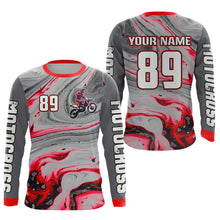 Load image into Gallery viewer, Grey&amp;Pink Motocross Jersey Custom Dirt Bike Shirts for Men Kid Women Racing Shirt XM394