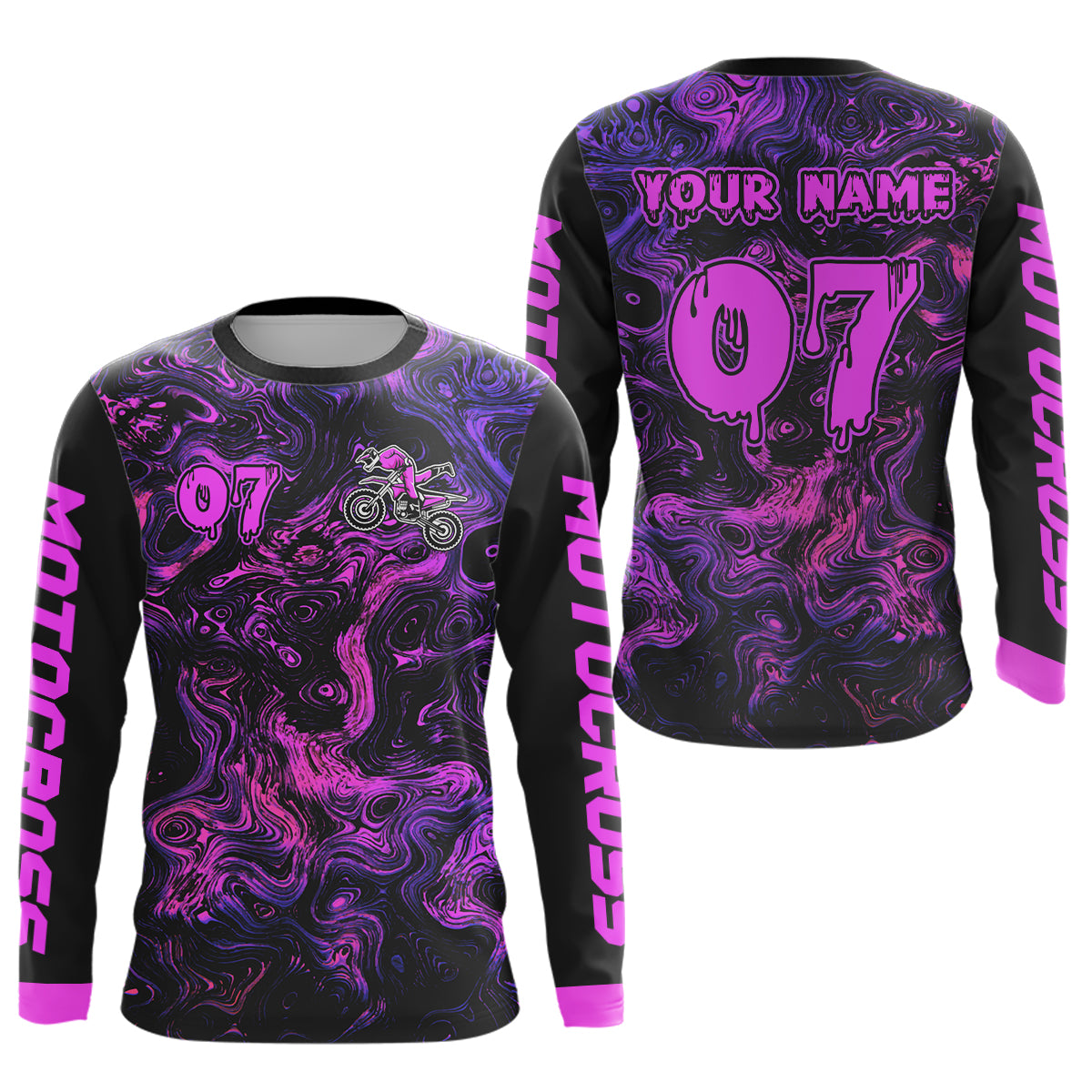 Custom Motocross Jersey Purple Dirtbike Shirts Men Kid Women Off Road Shirt Youth XM395