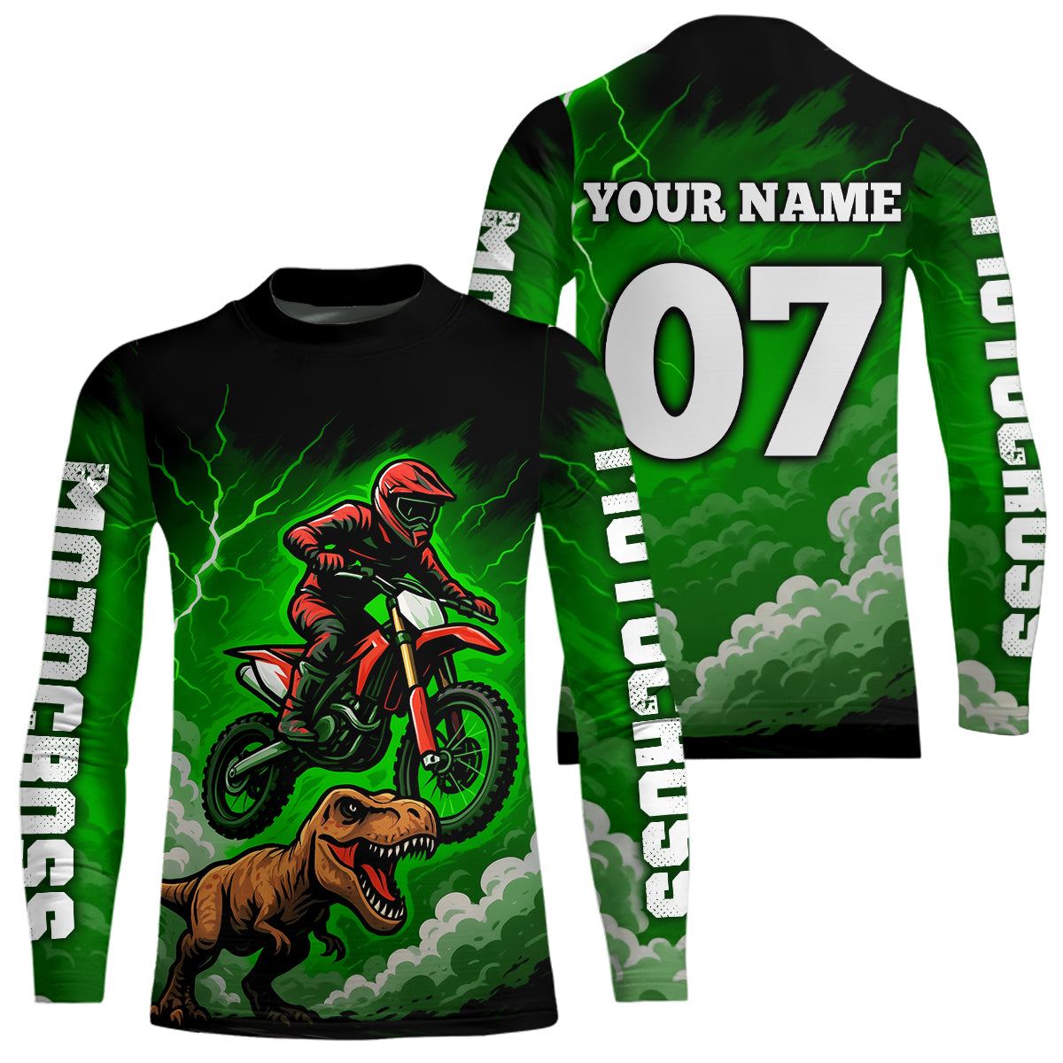 Green Motocross Jersey Smoke Dirt Bike Shirts for Men Kid Women Racing Off road Jersey XM413