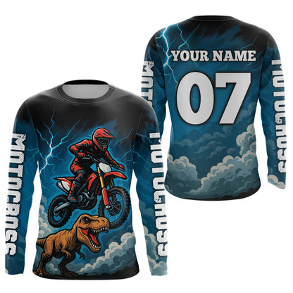 Blue Motocross Jersey Smoke Dirt Bike Shirts for Men Kid Women Racing Off road Jersey XM413