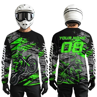 Green Motocross Jersey Custom Dirt Bike Shirts Men Kid Women Racing Offroad Jersey XM415