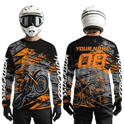 Orange Motocross Jersey Custom Dirt Bike Shirts Men Kid Women Racing Offroad Jersey XM415