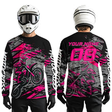 Load image into Gallery viewer, Pink Motocross Jersey Custom Dirt Bike Shirts Men Kid Women Racing Offroad Jersey XM415