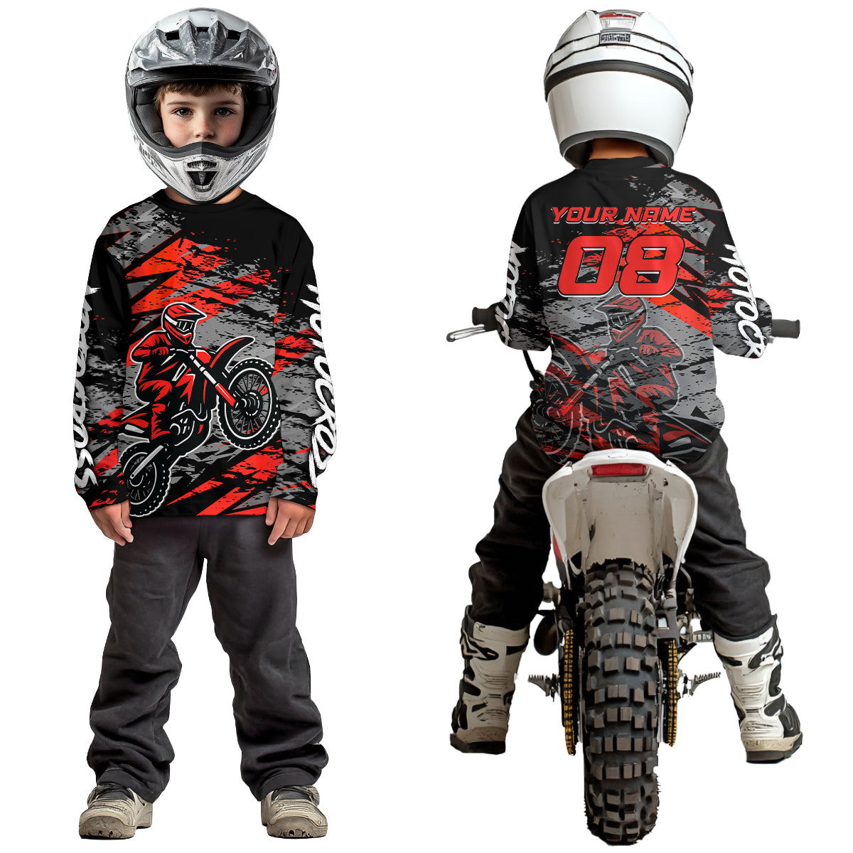 Red Motocross Jersey Custom Dirt Bike Shirts Men Kid Women Racing Offroad Jersey XM415