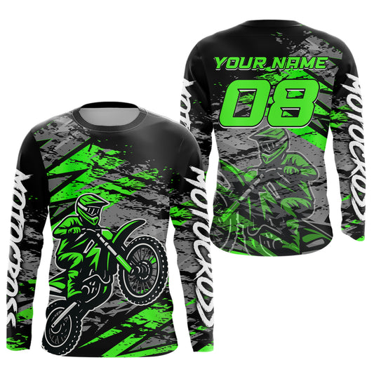 Green Motocross Jersey Custom Dirt Bike Shirts Men Kid Women Racing Offroad Jersey XM415