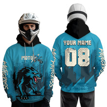 Load image into Gallery viewer, Blue Wolf Motocross Hoodie Custom for Adult Men Women Dirt Bike Racing Hoodie Shirt MH418