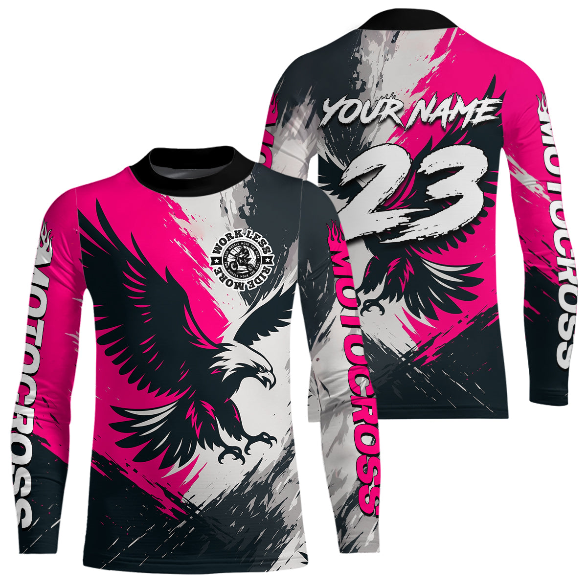 Pink Eagle Custom Motocross Racing Jersey Kid Women Men Dirt Bike Shirts Riding Shirt XM421