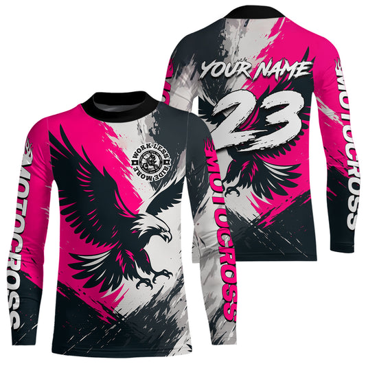 Pink Eagle Custom Motocross Racing Jersey Kid Women Men Dirt Bike Shirts Riding Shirt XM421