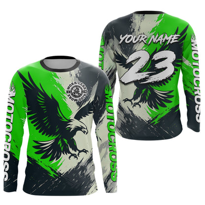 Green Eagle Custom Motocross Racing Jersey Kid Women Men Dirt Bike Shirts Riding Shirt XM421