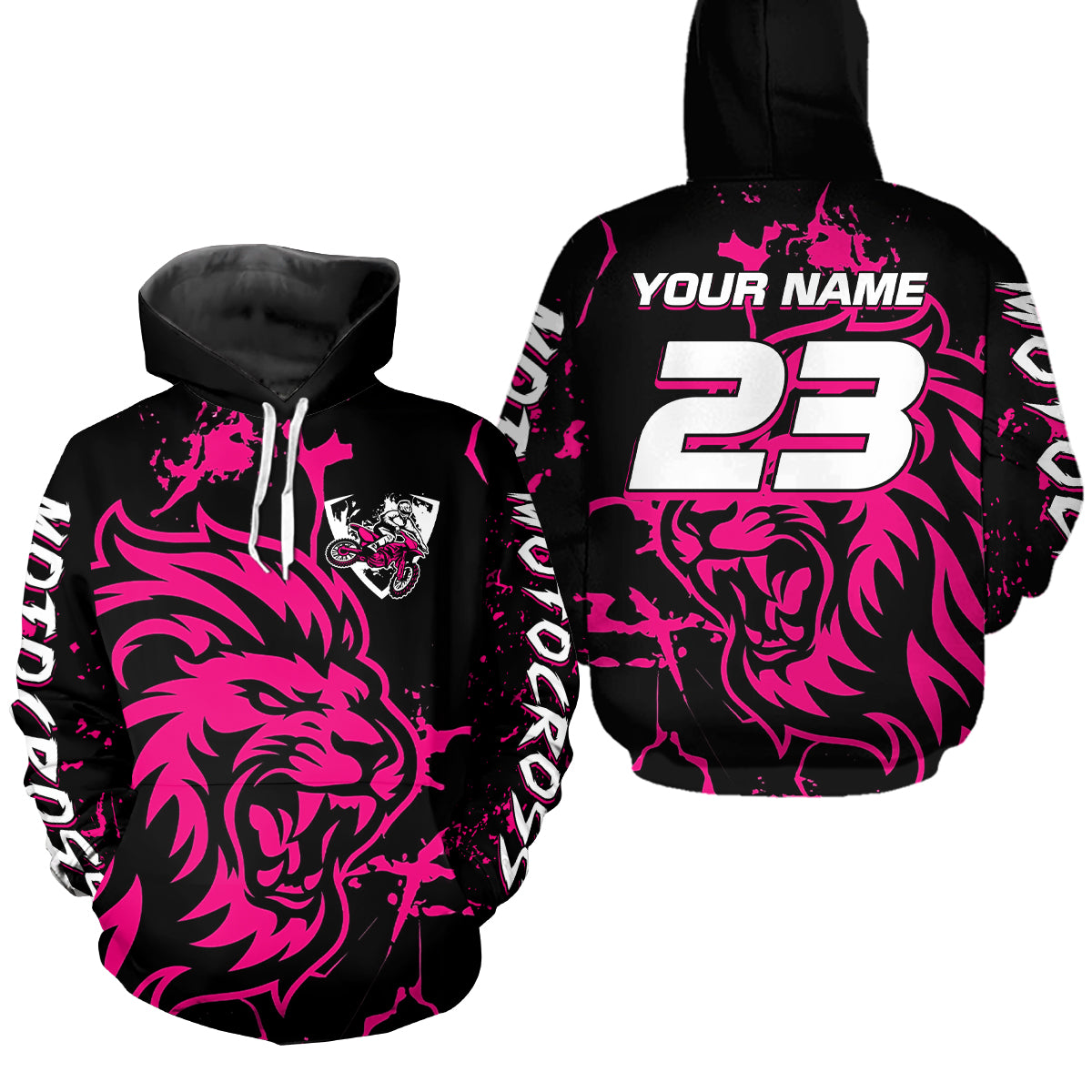 Lion Motocross Hoodie for Men Women Dirt Bike Racing Hoodie Custom Riding Shirt MH422