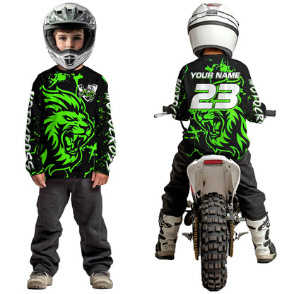 Green Lion Custom Motocross Racing Jersey Kid Women Men Dirt Bike Shirts Riding Shirt XM422