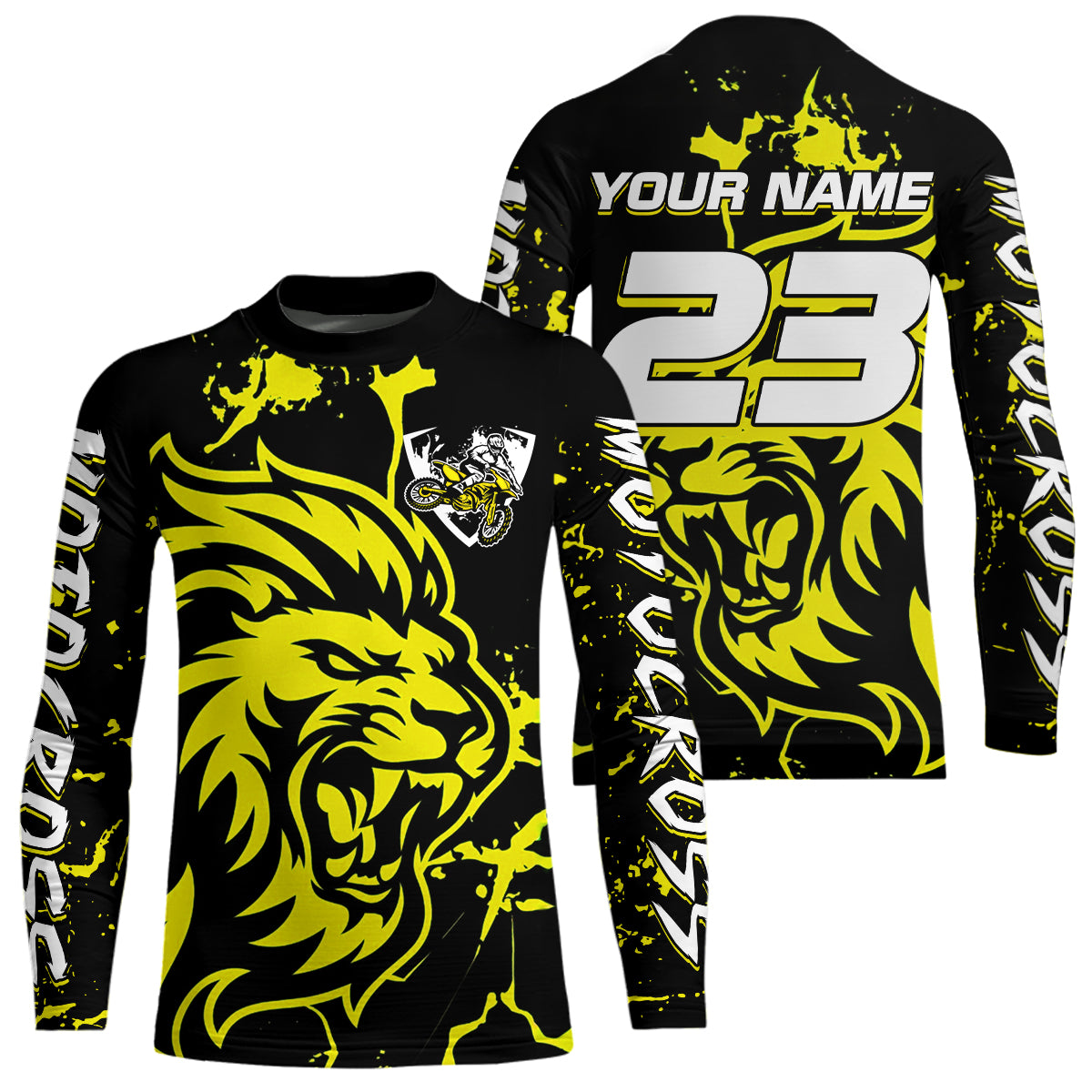 Yellow Lion Custom Motocross Racing Jersey Kid Women Men Dirt Bike Shirts Riding Shirt XM422