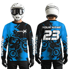 Load image into Gallery viewer, Blue Motocross Jersey for Kid Women Men Personalized Dirt Bike Shirts Racing Shirt XM426