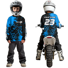 Load image into Gallery viewer, Blue Motocross Jersey for Kid Women Men Personalized Dirt Bike Shirts Racing Shirt XM426