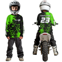 Load image into Gallery viewer, Green Motocross Jersey for Kid Women Men Personalized Dirt Bike Shirts Racing Shirt XM426