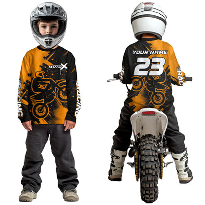Orange Motocross Jersey for Kid Women Men Personalized Dirt Bike Shirts Racing Shirt XM426