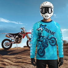 Load image into Gallery viewer, Lightning Blue Motocross Jersey for Kid Women Men Custom Dirt Bike Shirts Racing Shirt XM429