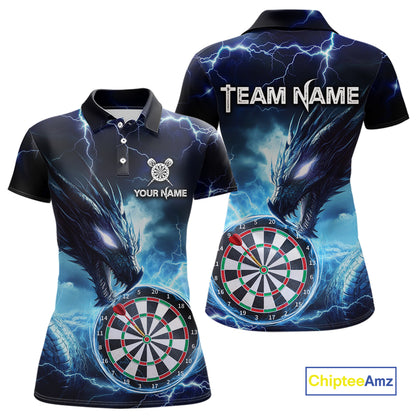 Custom Thunder Dragon Darts Shirt for Women Darts Team Jerseys Dartboard Shirt Dart League NNT290