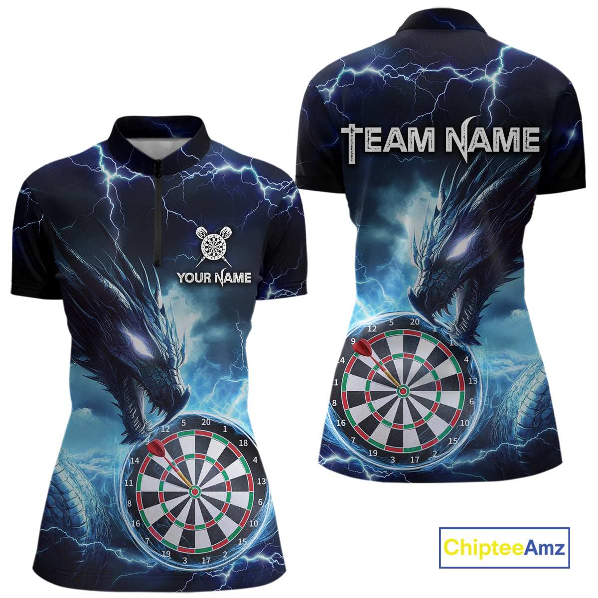 Custom Thunder Dragon Darts Shirt for Women Darts Team Jerseys Dartboard Shirt Dart League NNT290