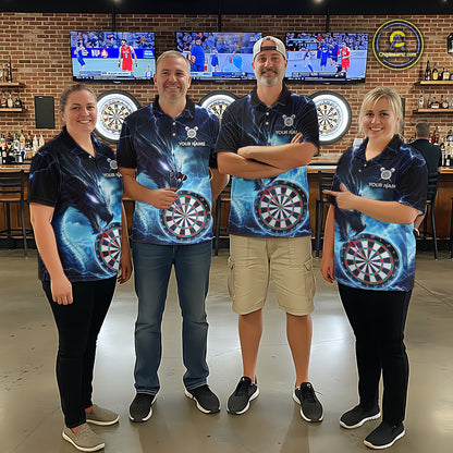 Custom Thunder Dragon Darts Shirt for Men Darts Team Jerseys Dartboard Shirt Dart League NNT290