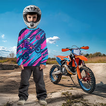 Load image into Gallery viewer, Pink and Blue Motocross Jersey Custom Men Women Kid Dirt Bike Shirts Riding Shirt XM439