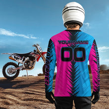 Load image into Gallery viewer, Pink and Blue Custom Motocross Jersey Men Women Kid Dirt Bike Shirts Motorcycle Shirt XM440