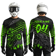 Load image into Gallery viewer, Green Custom Motocross Racing Jersey for Men Women Kid Dirt Bike Shirts Riding Shirt XM444