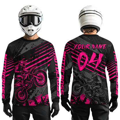 Pink Custom Motocross Racing Jersey for Men Women Kid Dirt Bike Shirts Riding Shirt XM444