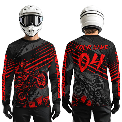 Red Custom Motocross Racing Jersey for Men Women Kid Dirt Bike Shirts Riding Shirt XM444