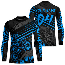 Load image into Gallery viewer, Blue Custom Motocross Racing Jersey for Men Women Kid Dirt Bike Shirts Riding Shirt XM444
