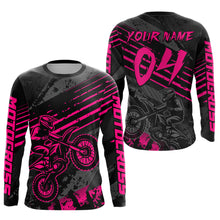 Load image into Gallery viewer, Pink Custom Motocross Racing Jersey for Men Women Kid Dirt Bike Shirts Riding Shirt XM444