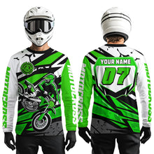 Load image into Gallery viewer, Green Motocross Racing Jersey for Men Women Kid Custom Dirt Bike Shirts Riding Shirt XM446