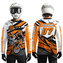 Load image into Gallery viewer, Orange Motocross Racing Jersey for Men Women Kid Custom Dirt Bike Shirts Riding Shirt XM446