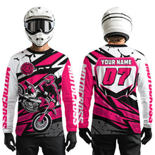Load image into Gallery viewer, Pink Motocross Racing Jersey for Men Women Kid Custom Dirt Bike Shirts Riding Shirt XM446