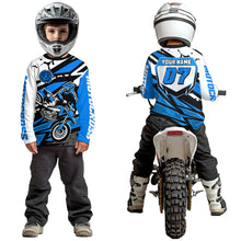 Load image into Gallery viewer, Blue Motocross Racing Jersey for Men Women Kid Custom Dirt Bike Shirts Riding Shirt XM446