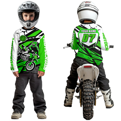 Green Motocross Racing Jersey for Men Women Kid Custom Dirt Bike Shirts Riding Shirt XM446