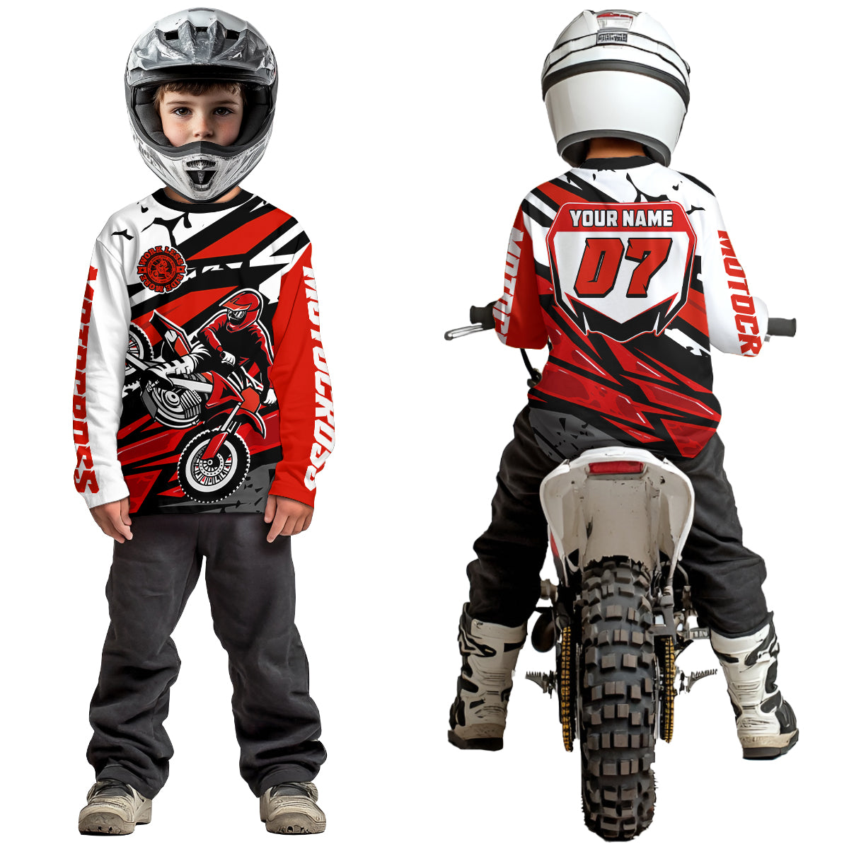 Red Motocross Racing Jersey for Men Women Kid Custom Dirt Bike Shirts Riding Shirt XM446