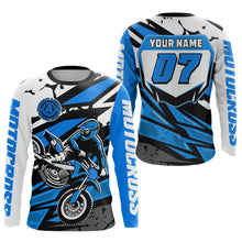 Load image into Gallery viewer, Blue Motocross Racing Jersey for Men Women Kid Custom Dirt Bike Shirts Riding Shirt XM446