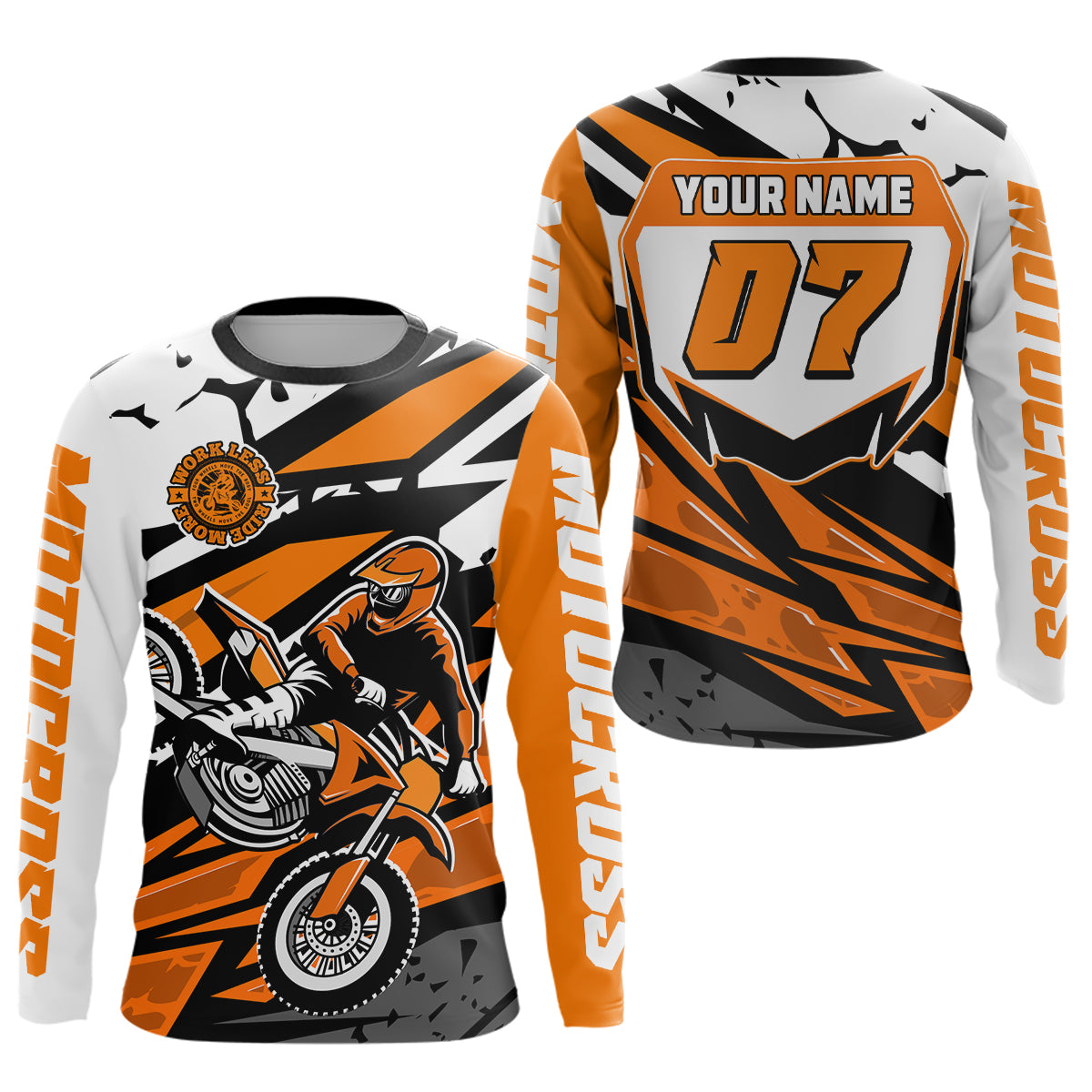 Orange Motocross Racing Jersey for Men Women Kid Custom Dirt Bike Shirts Riding Shirt XM446
