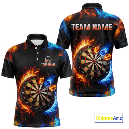 Custom Flame Darts Shirt for Men Darts Team Jerseys Dartboard Shirt Dart League NNT262