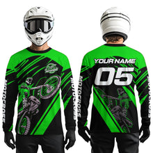 Load image into Gallery viewer, Green Custom Motocross Jersey for Men Women Kid Dirt Bike Shirts Motorcycle Shirt XM456