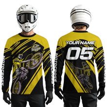 Load image into Gallery viewer, Yellow Custom Motocross Jersey for Men Women Kid Dirt Bike Shirts Motorcycle Shirt XM456