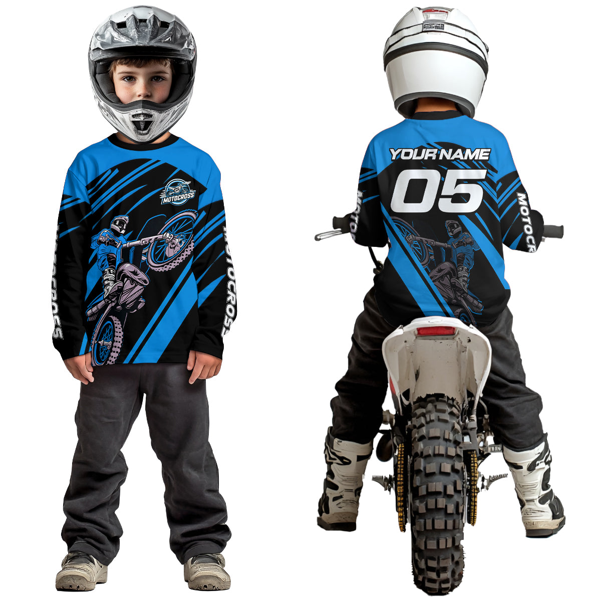 Blue Custom Motocross Jersey for Men Women Kid Dirt Bike Shirts Motorcycle Shirt XM456