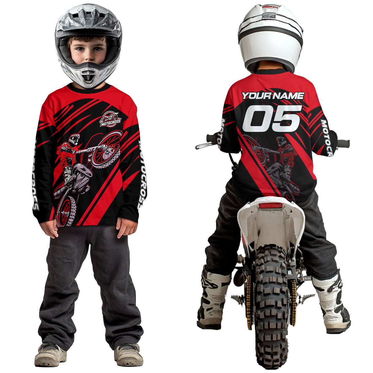Red Custom Motocross Jersey for Men Women Kid Dirt Bike Shirts Motorcycle Shirt XM456