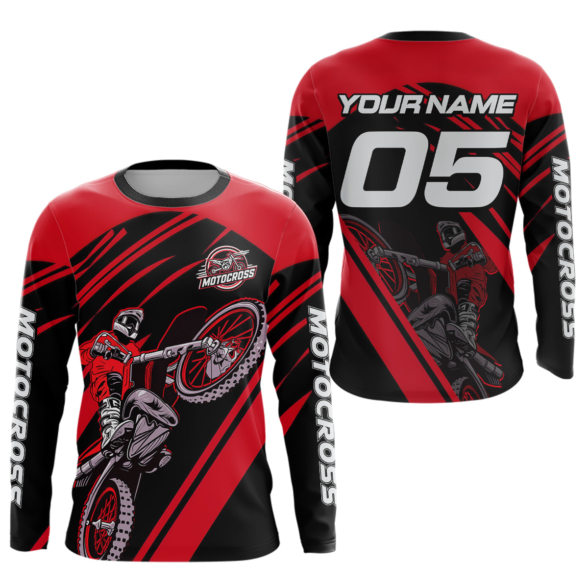 Red Custom Motocross Jersey for Men Women Kid Dirt Bike Shirts Motorcycle Shirt XM456