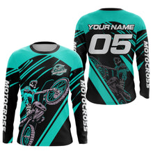 Load image into Gallery viewer, Turquoise Custom Motocross Jersey for Men Women Kid Dirt Bike Shirts Motorcycle Shirt XM456