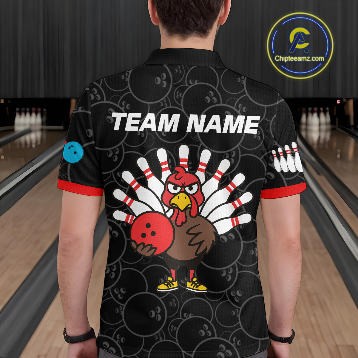 Funny Turkey Bowling Shirts for Women Men Team Bowling Jerseys for Thanksgiving MBL177