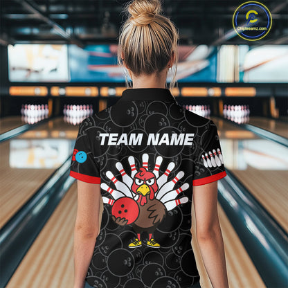 Funny Turkey Bowling Shirts for Women Men Team Bowling Jerseys for Thanksgiving MBL177